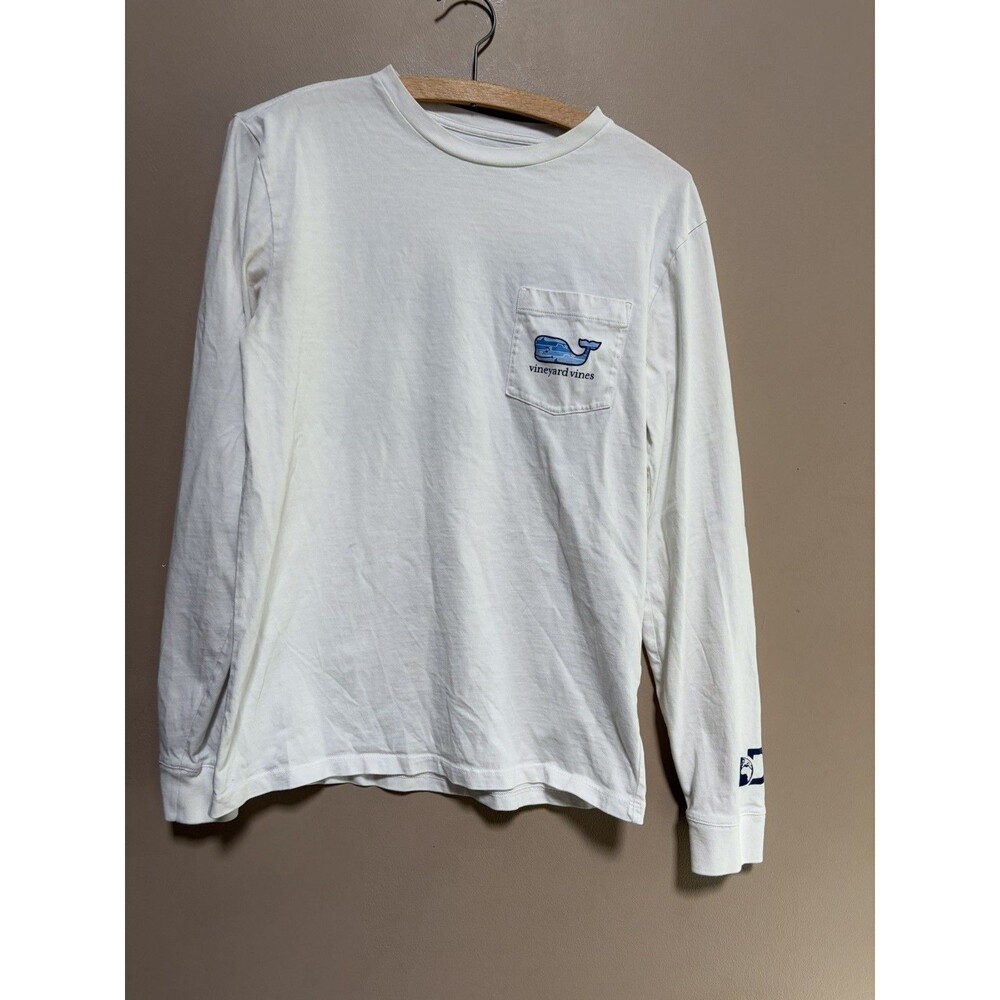 Vineyard Vines Shark Week Mens XS White Long Sleeve T Shirt Discovery Collab